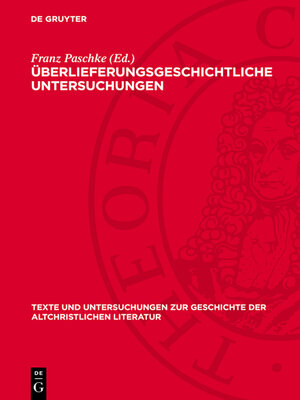 cover image of Überlieferungsgeschichtliche Untersuchungen